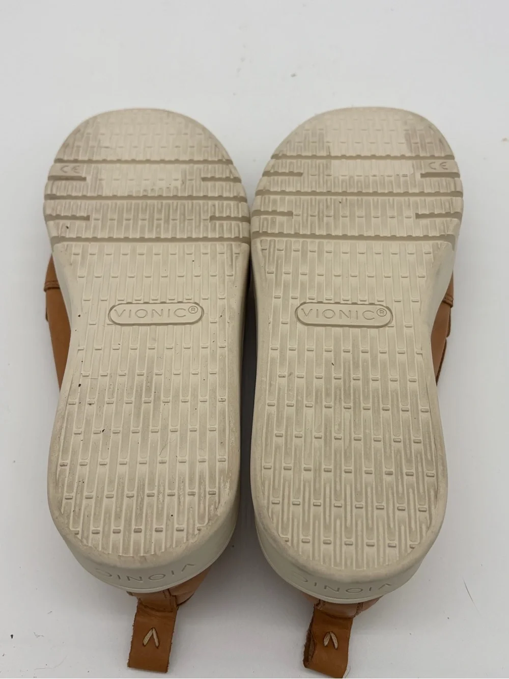 Vionic Tan Leather Penny Loafers with White Sole